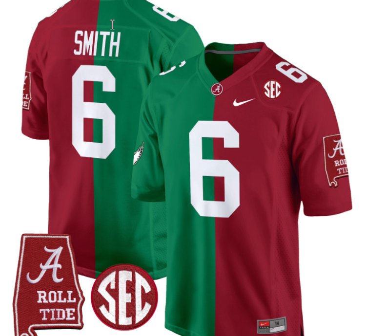 Devonta Smith Jersey 6 Alabama Crimson Tide Split Football Game Stitched
