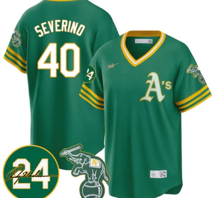 Luis Severino Jersey 40 Oakland Athletics 2025 Rickey Henderson Memorial Stitched Throwback