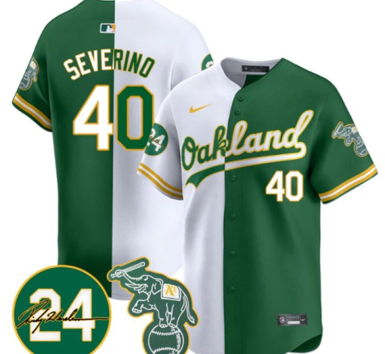 Luis Severino Jersey 40 Oakland Athletics 2025 Rickey Henderson Memorial Stitched Split