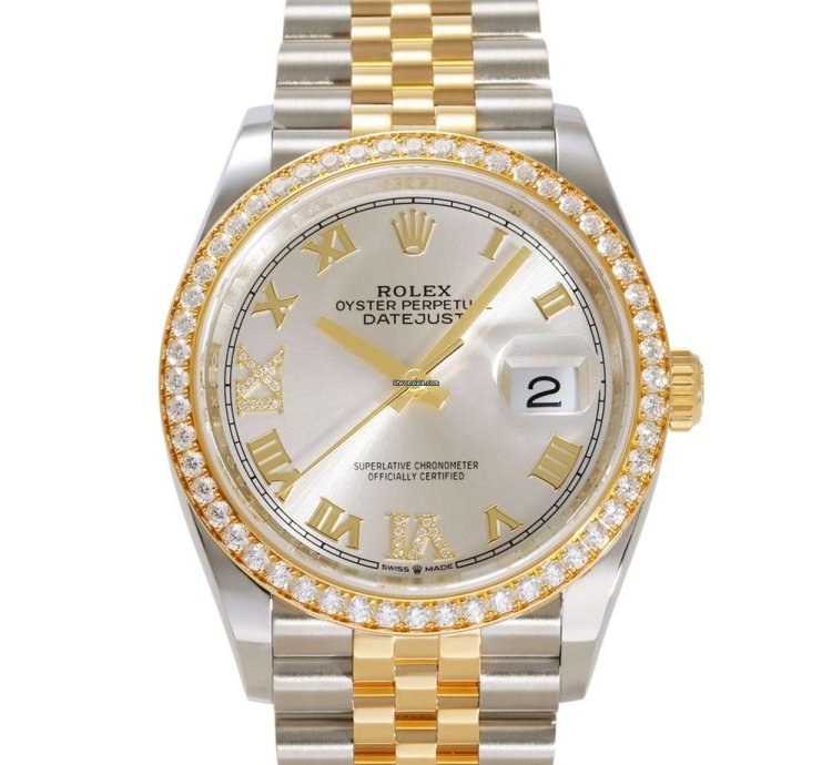 Rolex Datejust 36 126283rbr Automatic Gold Steel Like New Unworn