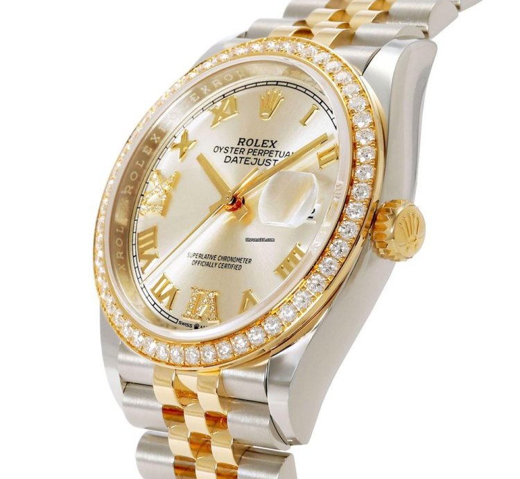 Rolex Datejust 36 126283rbr Automatic Gold Steel Like New Unworn