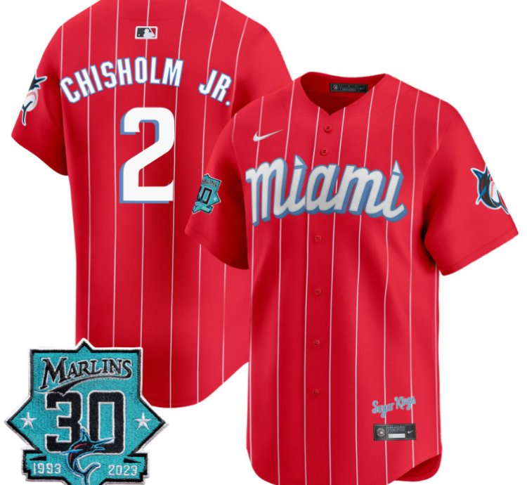 Jazz Chisholm Jr Jersey 2 Miami Marlins 30 Seasons Anniversary Patch Limited Stitched City Connect