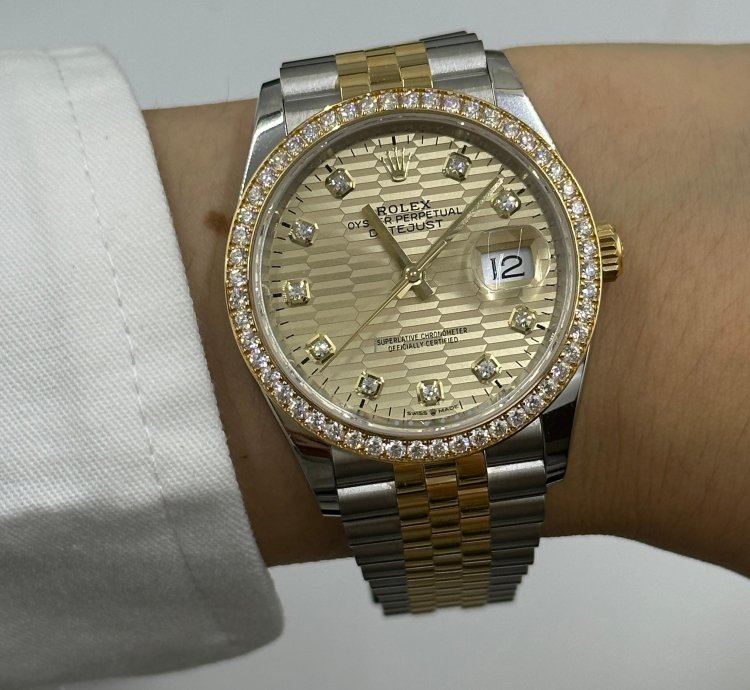Rolex Datejust 36 126283rbr Champagne Fluted Diamond Jubilee