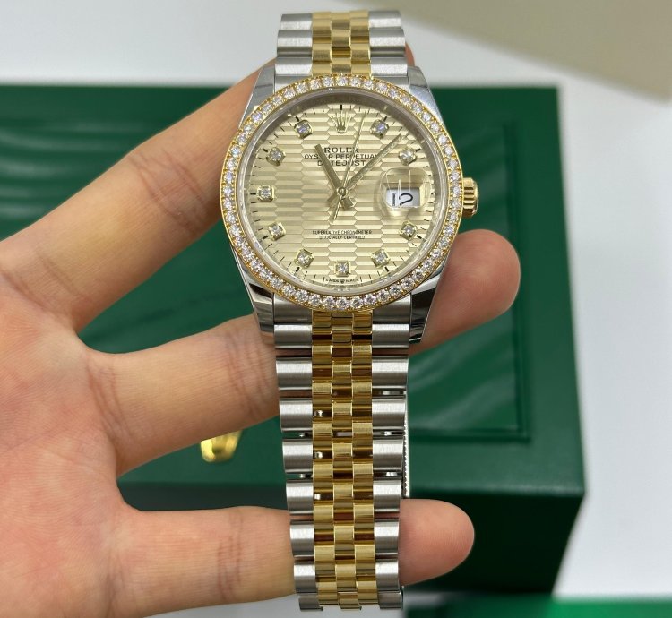Rolex Datejust 36 126283rbr Champagne Fluted Diamond Jubilee