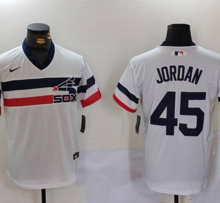 Chicago White Sox Michael Jordan White Throwback Jersey