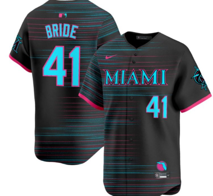 Jonah Bride Jersey 41 Miami Marlins 2025 City Connect Vapor Premier Limited Stitched