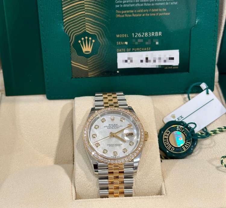 Rolex Datejust 36 126283rbr Datejust 36mm Two-tone Mop Diamond Dial Diamond Bezel Jubilee