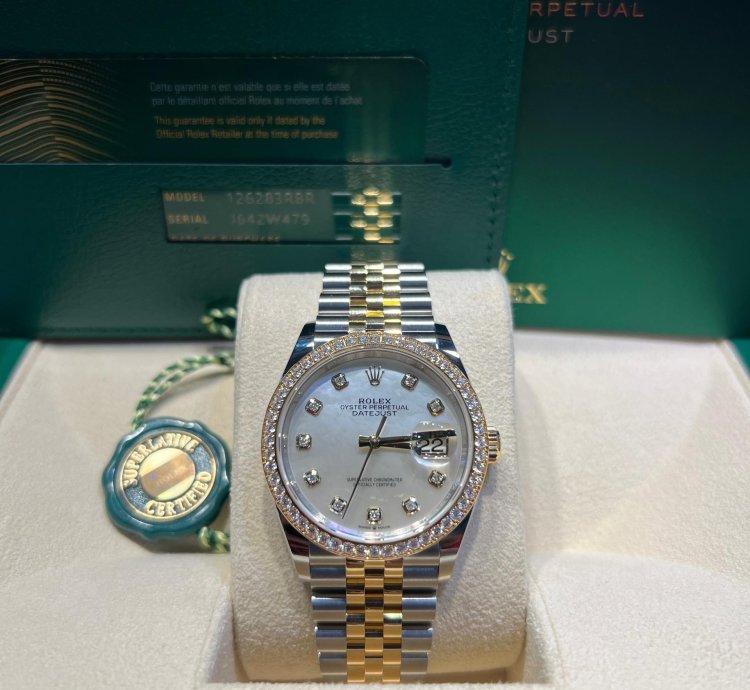 Rolex Datejust 36 126283rbr Datejust 36mm Two-tone Mop Diamond Dial Diamond Bezel Jubilee