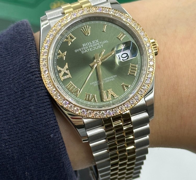 Rolex Datejust 36 126283rbr Green Diamond Jubilee