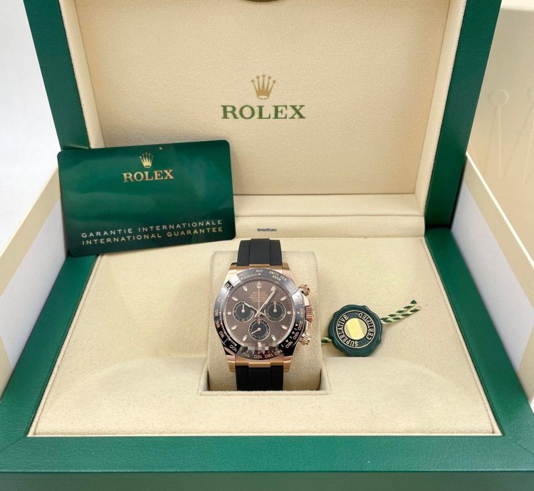 Rolex Daytona 116515ln Rose Gold Oysterflex Chocolate Dial Unworn 2023