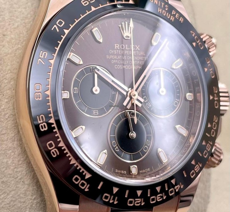 Rolex Daytona 116515ln Rose Gold Oysterflex Chocolate Dial Unworn 2023
