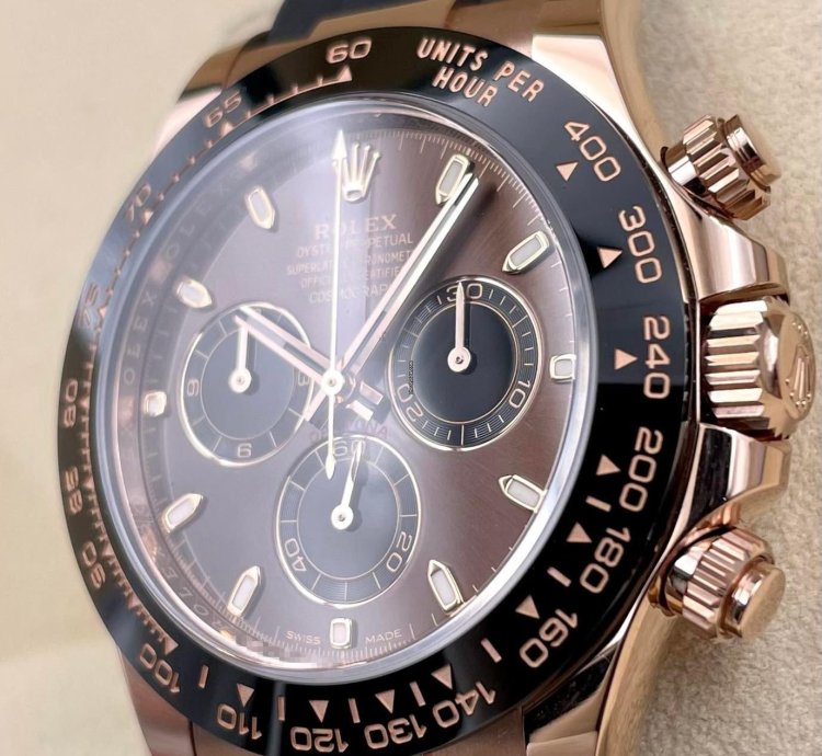 Rolex Daytona 116515ln Rose Gold Oysterflex Chocolate Dial Unworn 2023