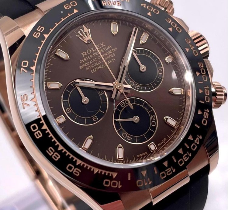 Rolex Daytona 116515ln Rose Gold Oysterflex Chocolate Dial Unworn 2023