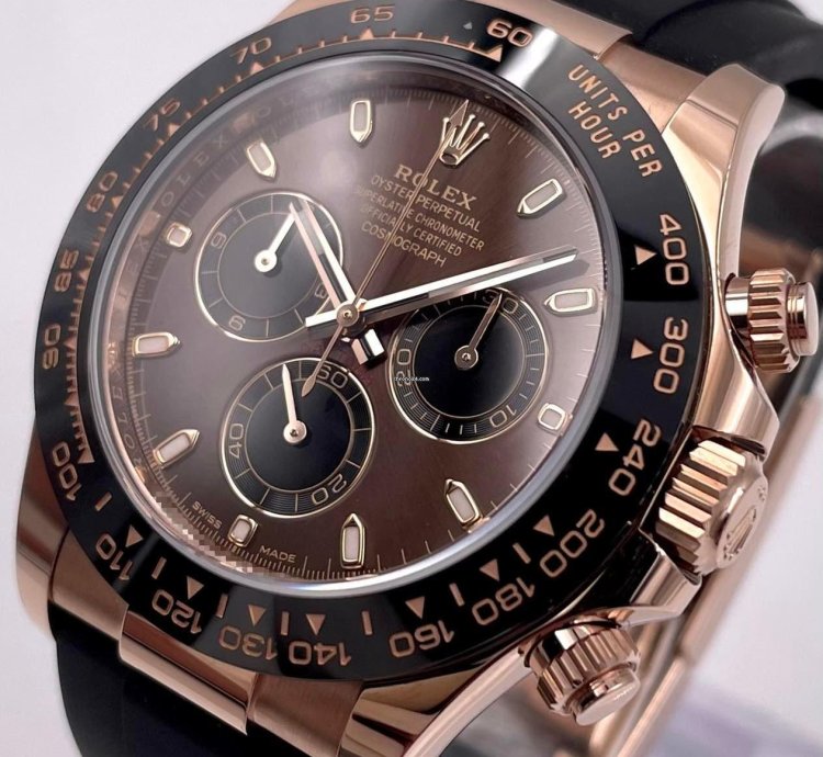 Rolex Daytona 116515ln Rose Gold Oysterflex Chocolate Dial Unworn 2023