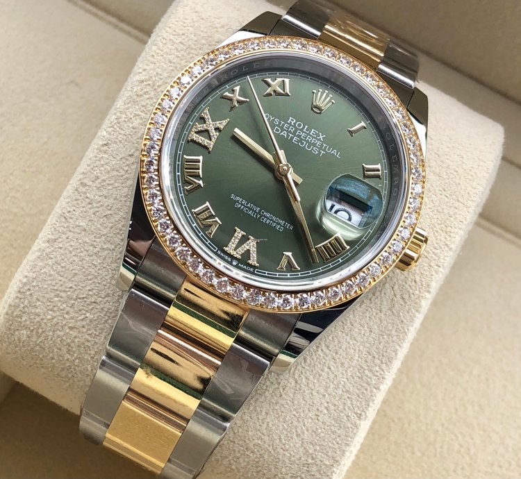 Rolex Datejust 36 126283rbr Green Diamond Oyster
