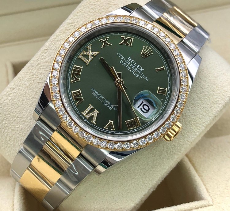 Rolex Datejust 36 126283rbr Green Diamond Oyster