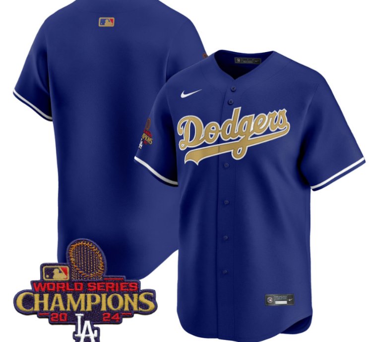 Team Jersey No Name Dodgers 2025 Gold Vapor Premier Limited Stitched Royal