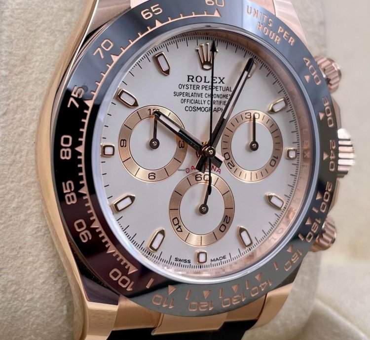 Rolex Daytona 116515ln Rose Gold Oysterflex Ivory Dial Unworn 2022