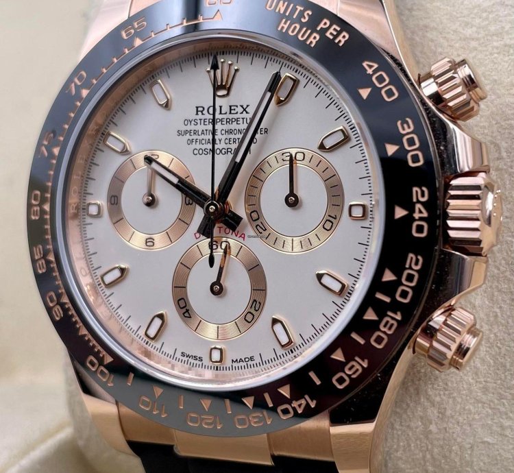 Rolex Daytona 116515ln Rose Gold Oysterflex Ivory Dial Unworn 2022