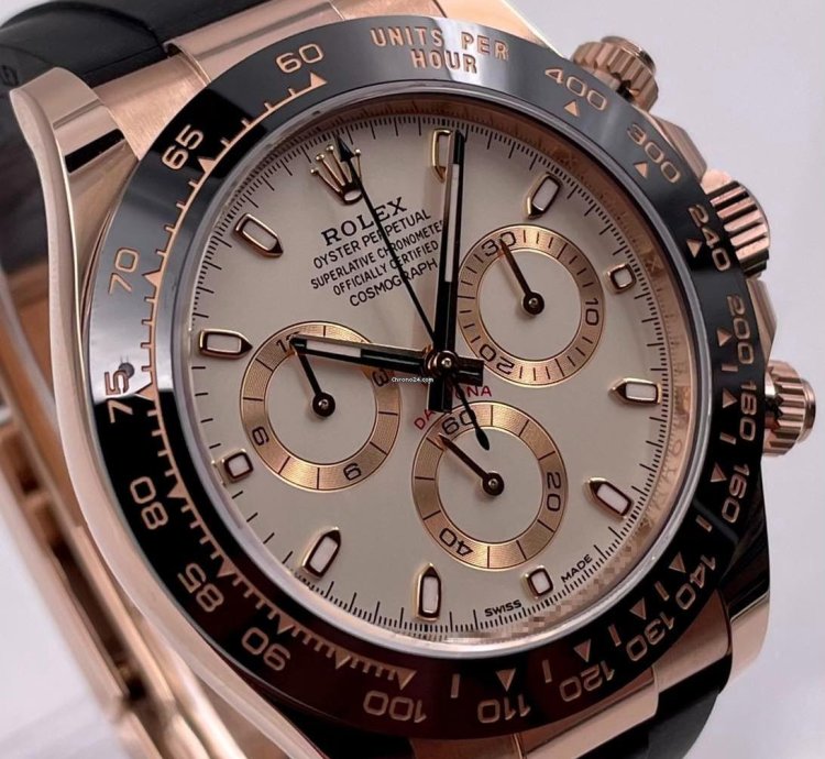 Rolex Daytona 116515ln Rose Gold Oysterflex Ivory Dial Unworn 2022