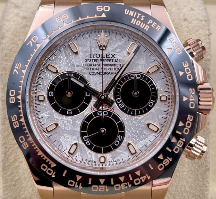 Rolex Daytona 116515ln Rose Gold Oysterflex Meteorite Dial Unworn 2023