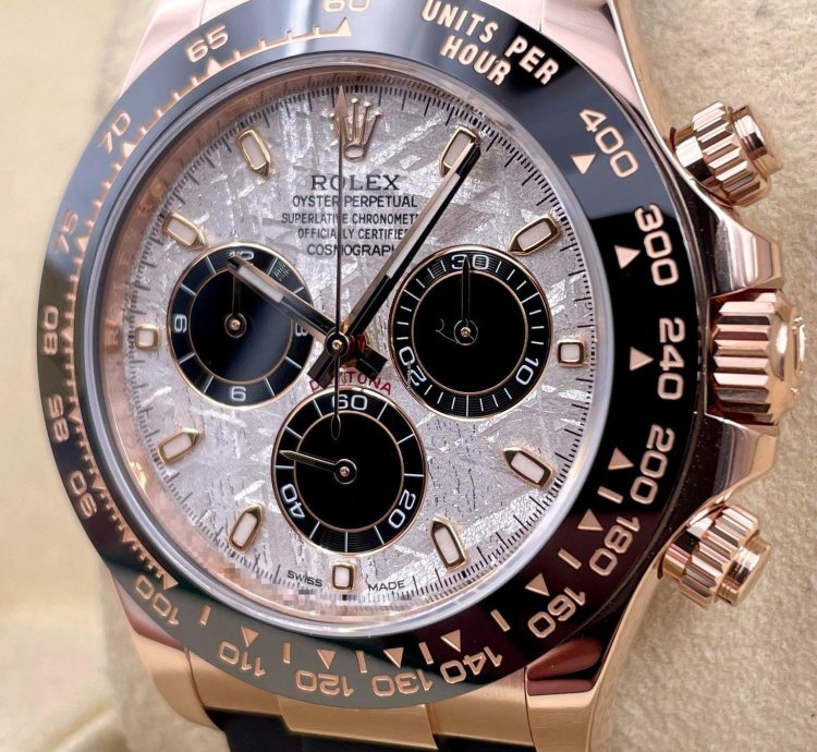 Rolex Daytona 116515ln Rose Gold Oysterflex Meteorite Dial Unworn 2023