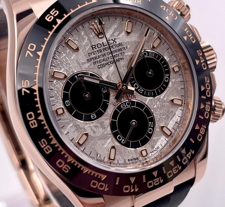 Rolex Daytona 116515ln Rose Gold Oysterflex Meteorite Dial Unworn 2023