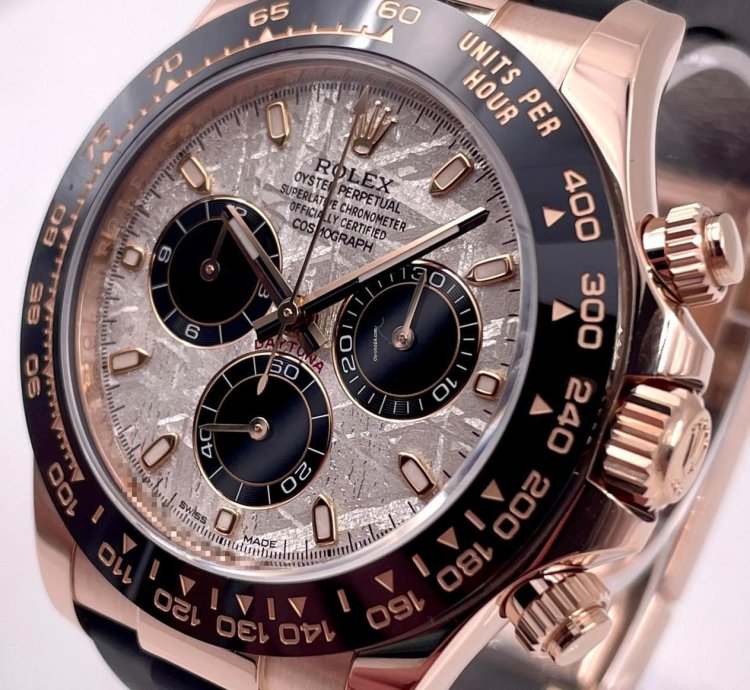 Rolex Daytona 116515ln Rose Gold Oysterflex Meteorite Dial Unworn 2023
