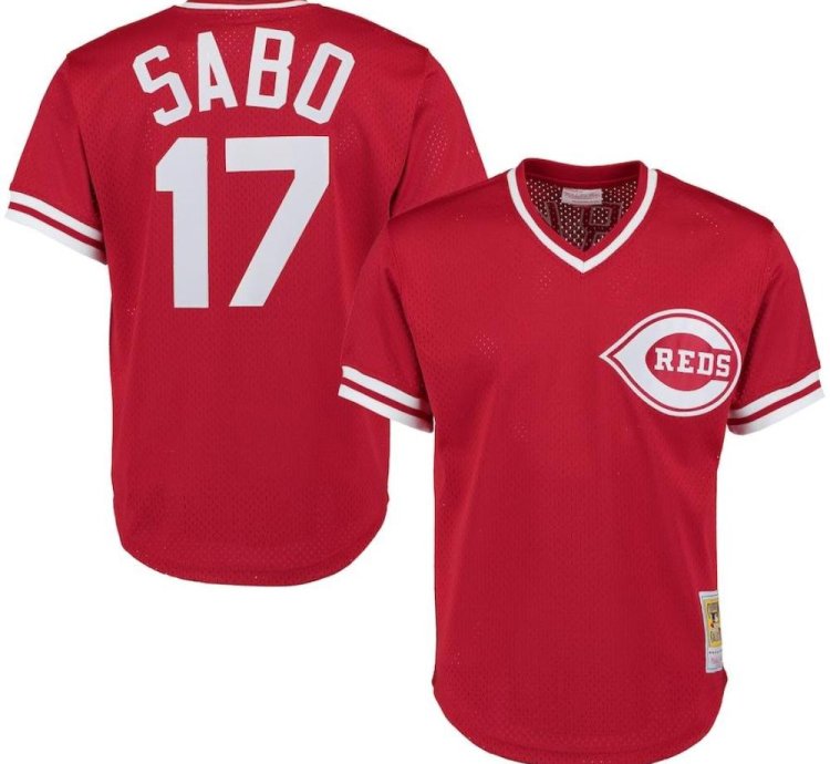 Cincinnati Reds Chris Sabo Red Throwback Mesh Pullover Jersey