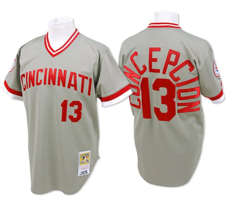 Cincinnati Reds Dave Concepcion Gray Throwback Pullover Jersey