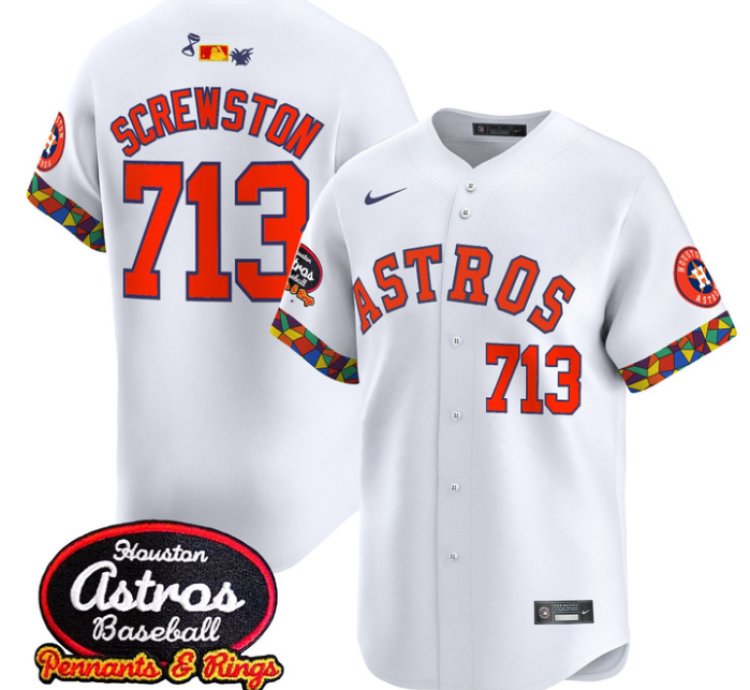 Screwston Jersey 713 Houston Astros X El Tiempo Cantina Vapor Premier Limited Stitched White
