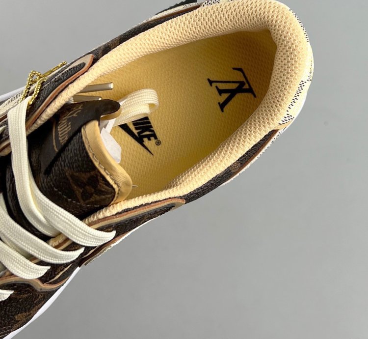 Louis Vuitton x Air Jordan 1 High Lv Damier Azur Monogram Brown