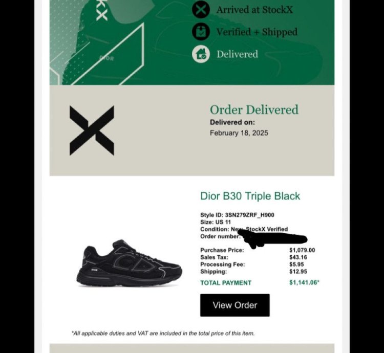 Dior B30 Triple Black Size 44