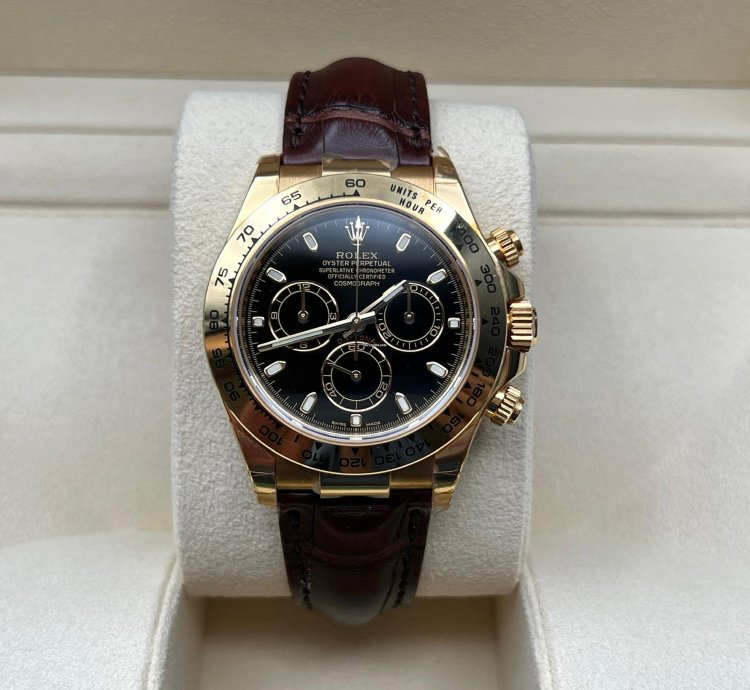 Rolex Daytona 116518 Black Leatherold Card