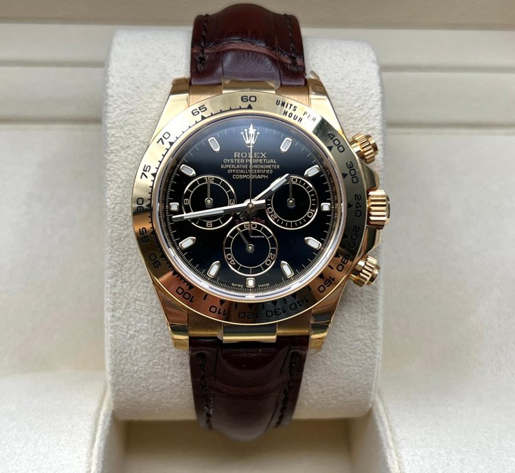 Rolex Daytona 116518 Black Leatherold Card