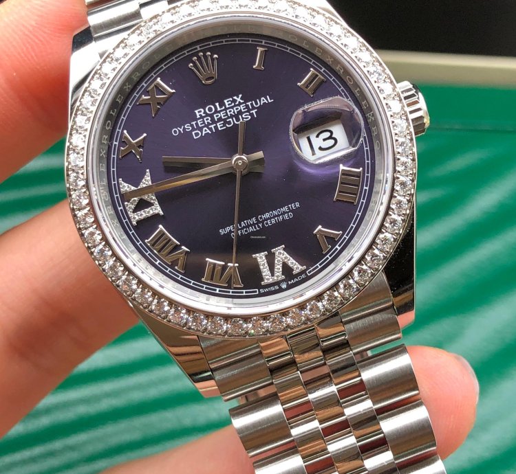 Rolex Datejust 36 126284rbr Purple Roman Diamond Dial Jubilee