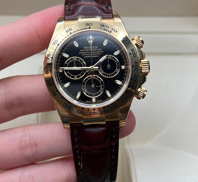Rolex Daytona 116518 Black Leatherold Card