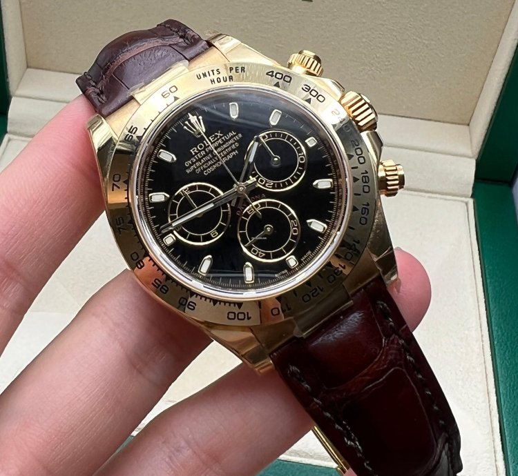Rolex Daytona 116518 Black Leatherold Card