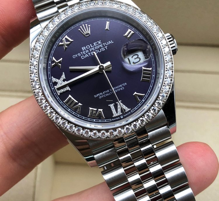 Rolex Datejust 36 126284rbr Purple Roman Diamond Dial Jubilee