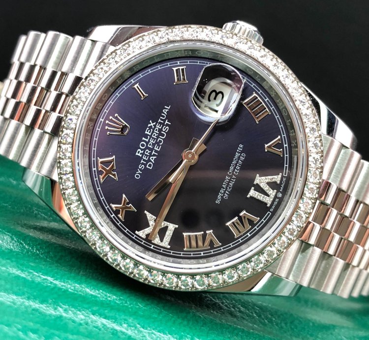 Rolex Datejust 36 126284rbr Purple Roman Diamond Dial Jubilee
