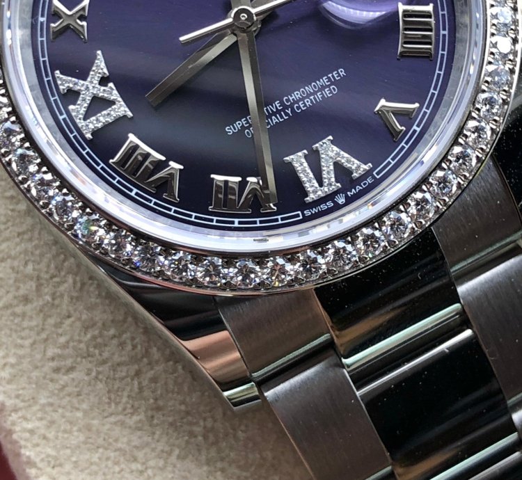 Rolex Datejust 36 126284rbr Purple Roman Diamond Dial Oyster