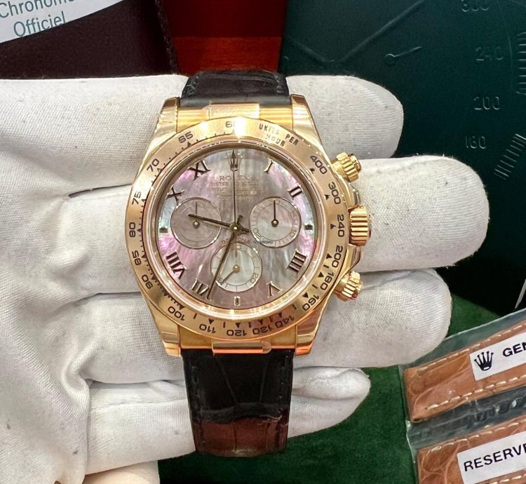 Rolex Daytona 116518 Tahiti Mop Dial 2004 Like New Partial Stickers