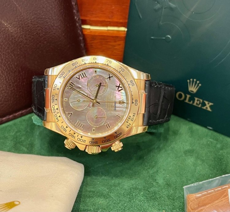 Rolex Daytona 116518 Tahiti Mop Dial 2004 Like New Partial Stickers