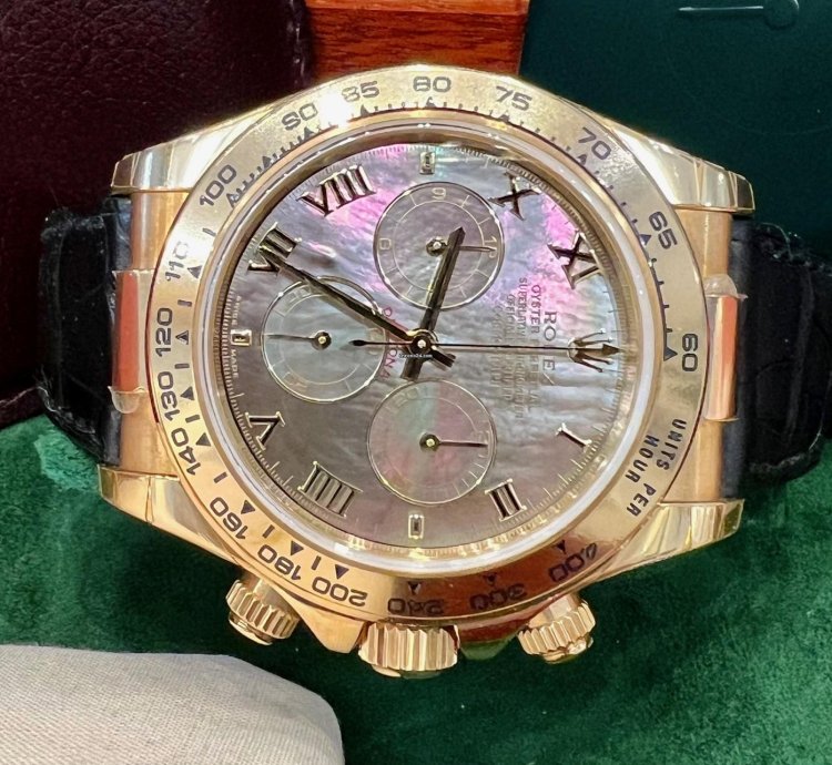 Rolex Daytona 116518 Tahiti Mop Dial 2004 Like New Partial Stickers