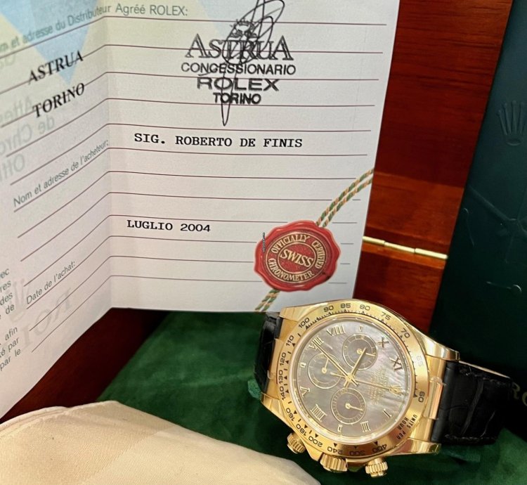 Rolex Daytona 116518 Tahiti Mop Dial 2004 Like New Partial Stickers