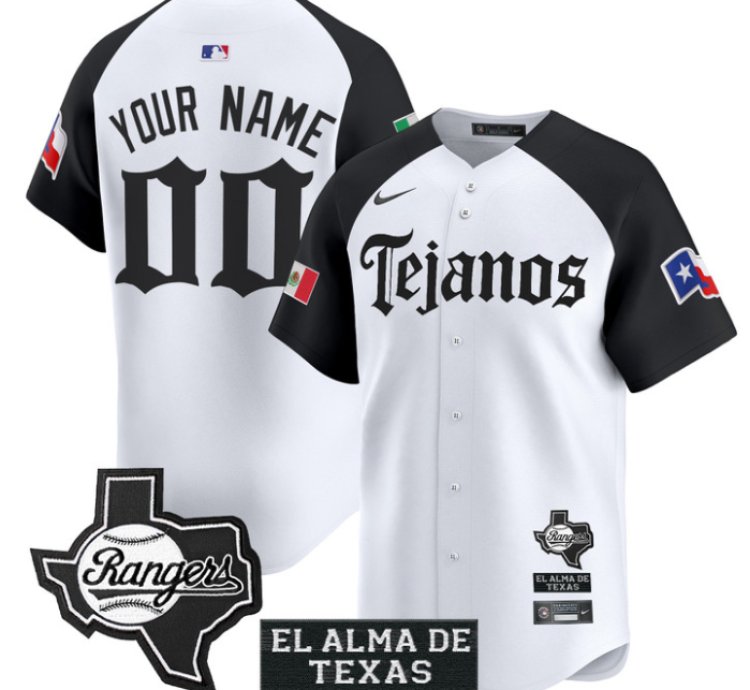 Custom Texas Rangers Jersey Mexico Tejano Barrio Style Vapor Limited Stitched Alternate