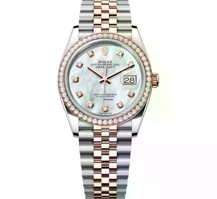 Rolex Datejust 36 36mm Jubilee Bracelet 126281rbr-0009 Stainless Steel Rose Gold Watch Mother-of-pearl Diamond Dial 2024