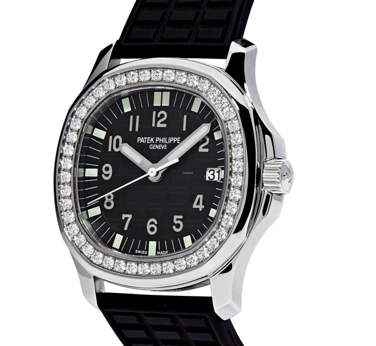 Patek Philippe Aquanaut 5067a-001 Ladies Stainless Steel Black Dial Diamond Bezel