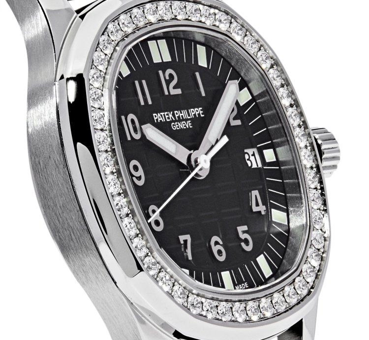 Patek Philippe Aquanaut 5067a-001 Ladies Stainless Steel Black Dial Diamond Bezel