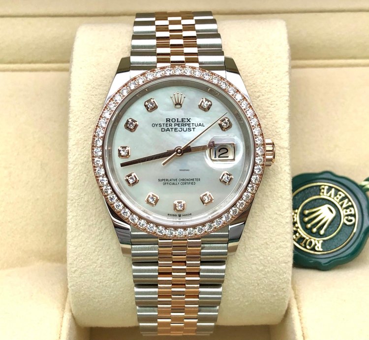 Rolex Datejust 36 36mm Rbr Mother Of Pearl Diamond Dial Jubilee